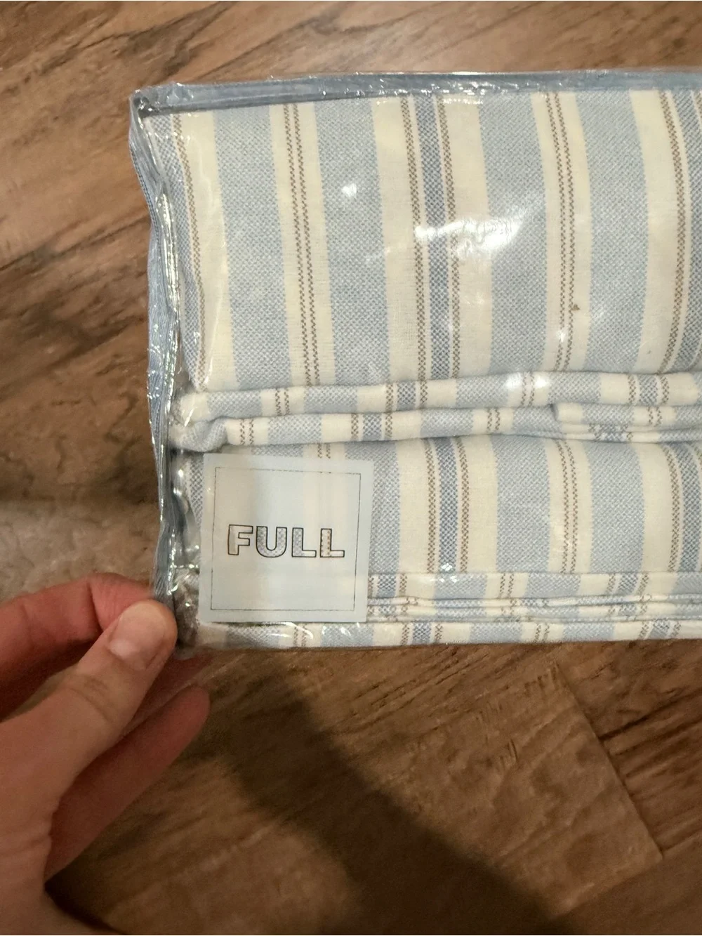 Cuddl Duds Light Blue and White Stripe Flannel Sheet Set